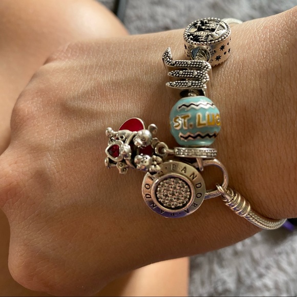 Authentic pandora bracelet with 4 charms✨💙 - Picture 1 of 6